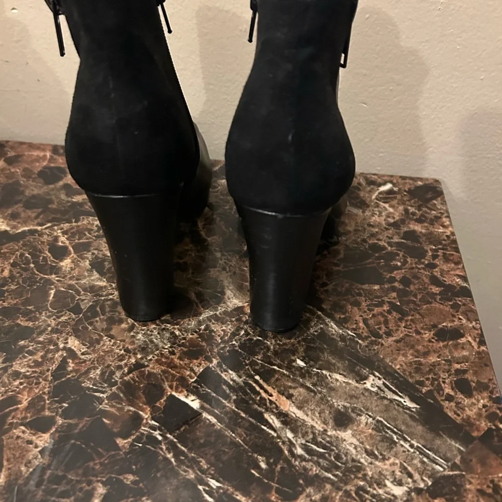 Call It Spring Black Ankle Boots with chunky 4 inch heel- 8.5